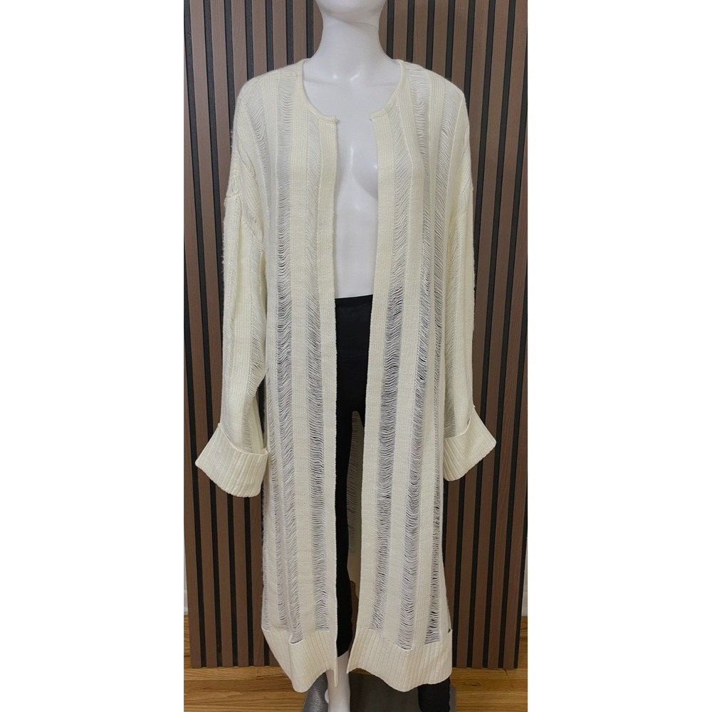 House of Harlow x Revolve Women's L White Sweater Acrylic‎ Blend Duster Cardigan